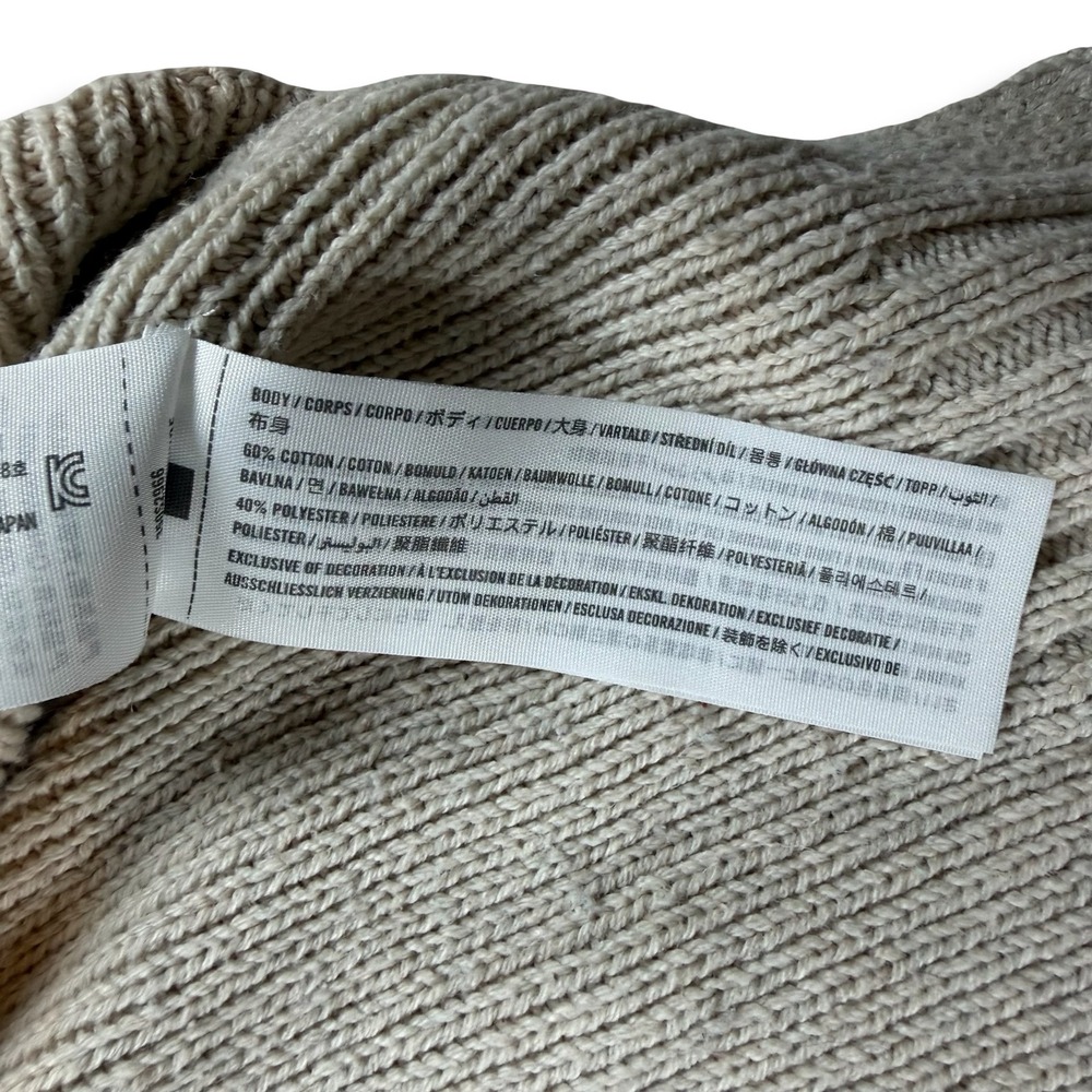 Hollister Womens Tan Ribbed Knit Crewneck Sweater Oversized Beige Large 350S2966 - Picture 6 of 7